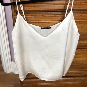 Brandy Melville white silk tank